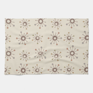 Atomic Starbursts Nature Earth Tones Kitchen Towel