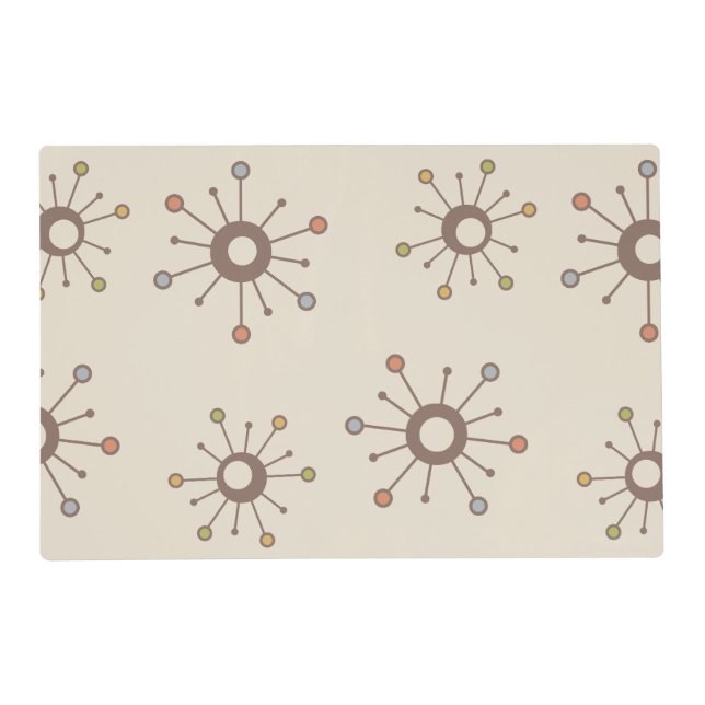 Atomic Starbursts Nature Earth Tones Placemat (Front)
