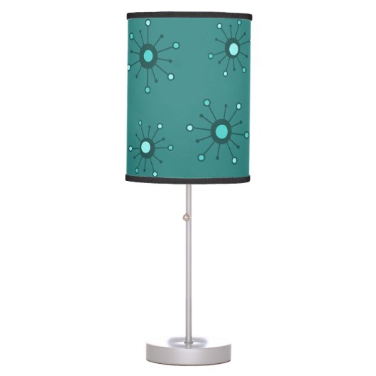 Atomic Starbursts Teal Table Lamp (Front)