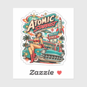 Atomic Stardust 1950s Space Age Diner Sticker