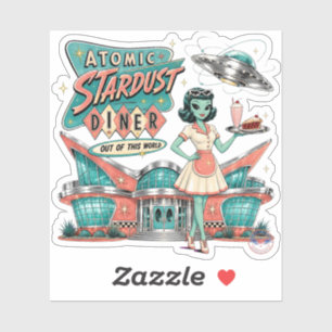 Atomic Stardust Diner Vintage Space Age Sticker