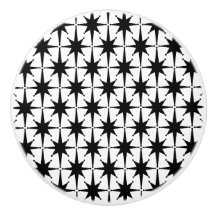 Atomic Stars Mid Century Modern Black and White