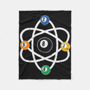 Atomic Structure Billiards Men Funny 8 Ball Pool Fleece Blanket