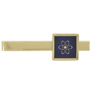 Atomic Structure Gold Finish Tie Bar