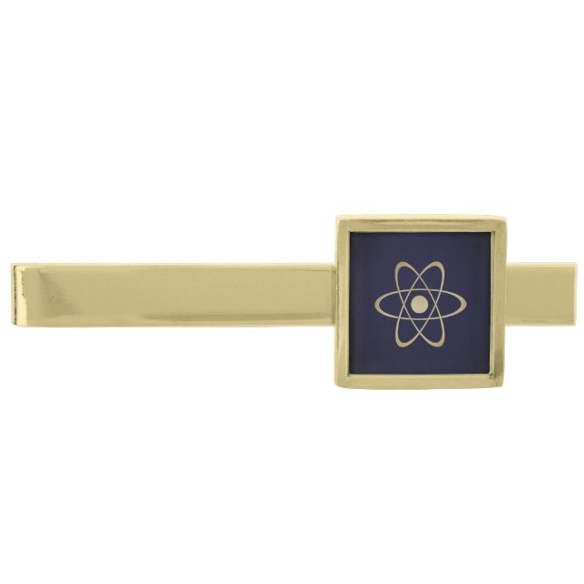 Atomic Structure Gold Finish Tie Bar (Front)