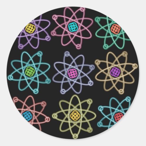 Atomic Structure Pattern Science Classic Round Sticker