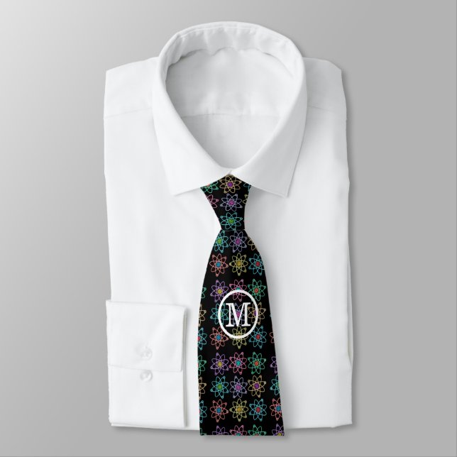 Atomic Structure Pattern Science Neck Tie (Tied)