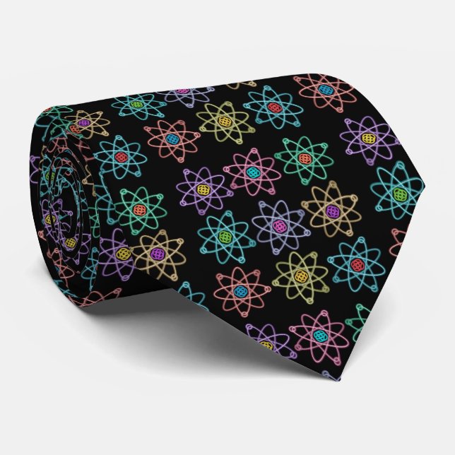 Atomic Structure Pattern Science Tie (Rolled)