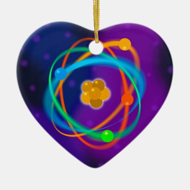 Atomic Structure Spots Ceramic Ornament (Front)