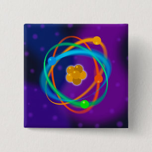 Atomic Structure Spots Science Pinback Button