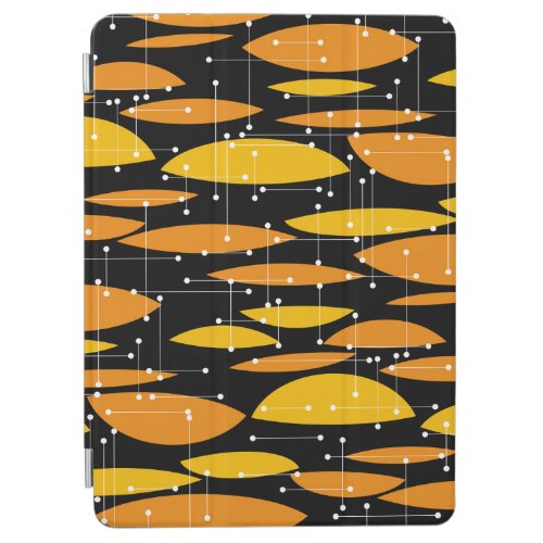 Atomic style black orange geometric pattern iPad air cover