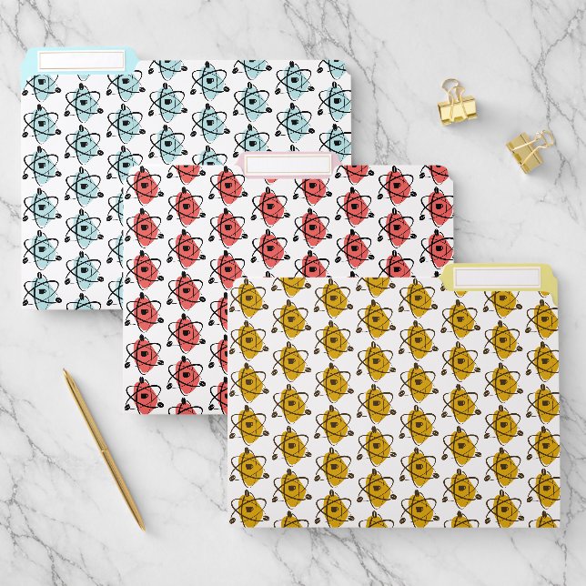 Atomic Style Coffee Bean File Folder Set 3 Colors (Set)