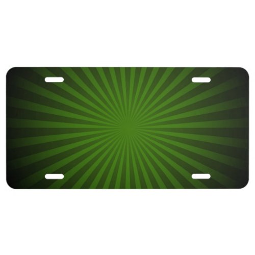 Atomic Sunburst _ Green License Plate
