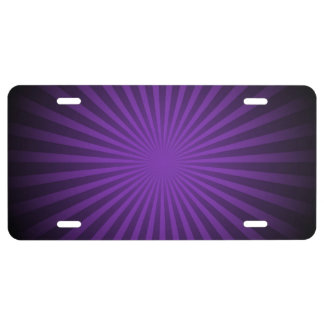 Atomic Sunburst - Purple  License Plate