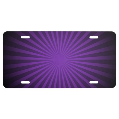 Atomic Sunburst _ Purple  License Plate