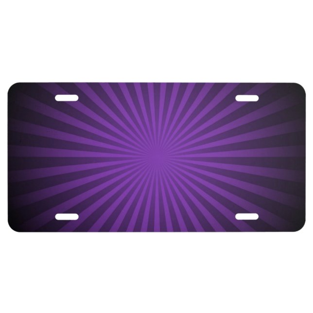 Atomic Sunburst - Purple  License Plate (Front)
