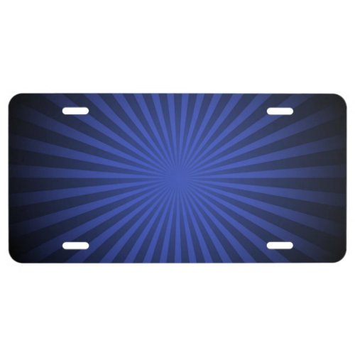 Atomic Sunburst _ Royal Blue License Plate