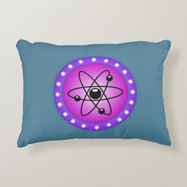 Atomic Symbol on a Pink background Accent Pillow (Front)