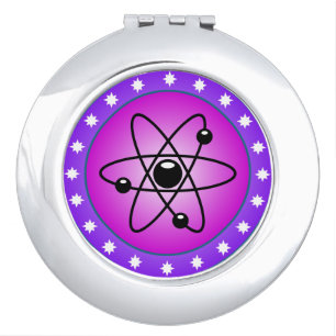 Atomic Symbol on a Pink background Makeup Mirror