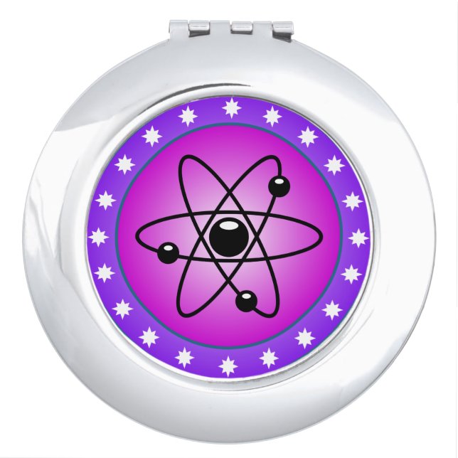 Atomic Symbol on a Pink background Makeup Mirror (Front)