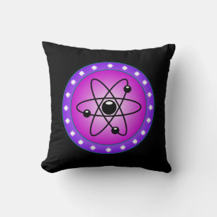 Atomic Symbol on a Pink background Throw Pillow