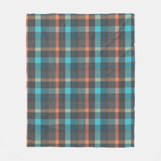 Atomic Tangerine Plaid Fleece Blanket