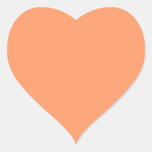 Atomic Tangerine  solid color   Heart Sticker