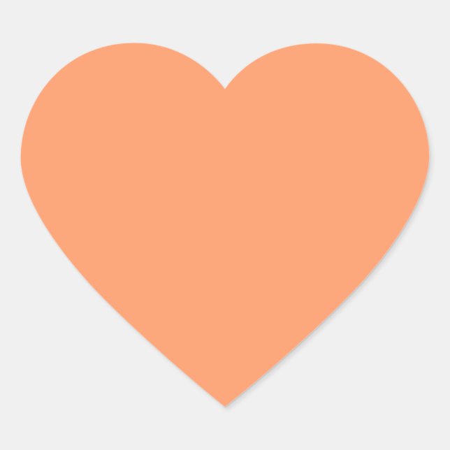 Atomic Tangerine  (solid color)   Heart Sticker (Front)