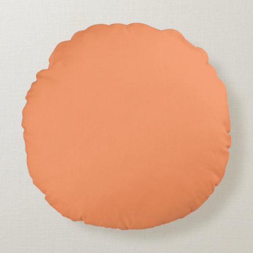 Atomic Tangerine  solid color   Round Pillow