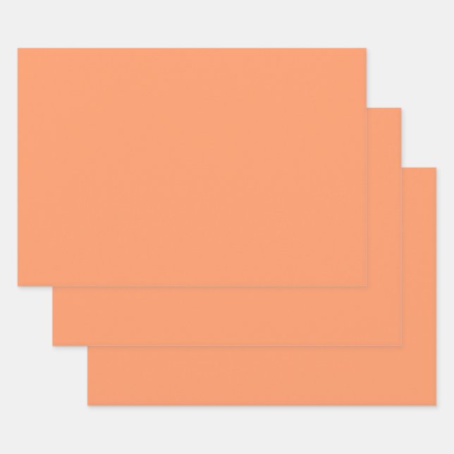 Atomic Tangerine  (solid color)   Wrapping Paper Sheets (Set)