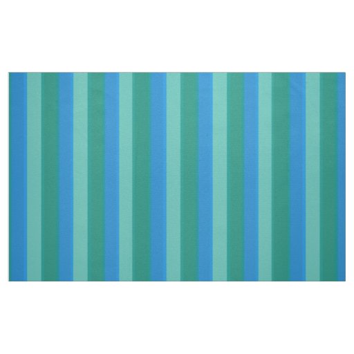 Atomic Teal and Turquoise Stripes Cotton Fabric
