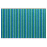 Atomic Teal and Turquoise Stripes Natural Linen Fabric