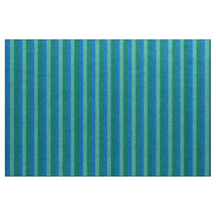 Atomic Teal and Turquoise Stripes Natural Linen Fabric