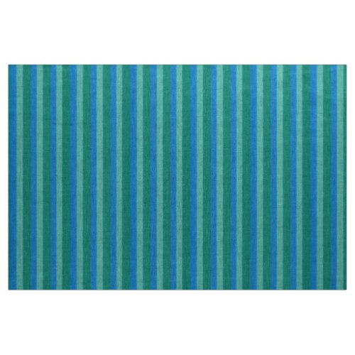 Atomic Teal and Turquoise Stripes Natural Linen Fabric