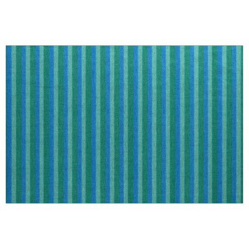 Atomic Teal and Turquoise Stripes Natural Linen Fabric