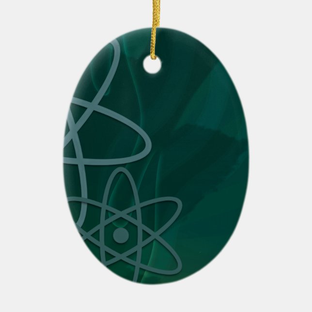 Atomic Teal Ceramic Ornament (Front)