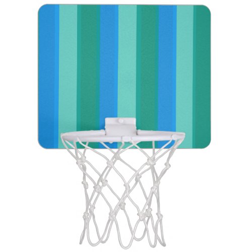 Atomic Teal  Turquoise Stripes Basketball Hoop