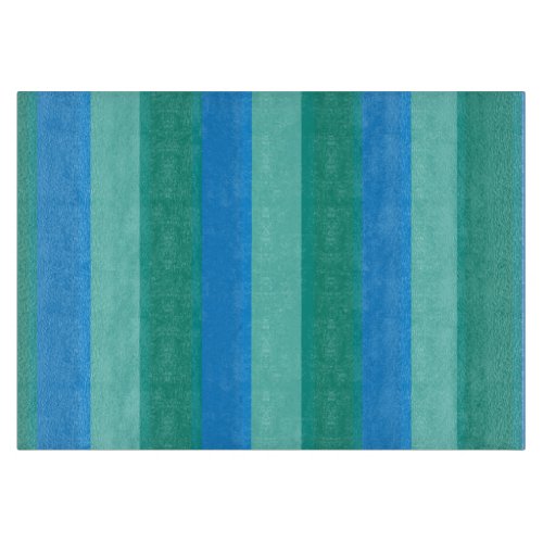 Atomic Teal  Turquoise Stripes Cutting Board