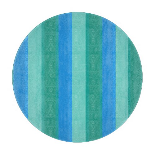Atomic Teal  Turquoise Stripes Cutting Board