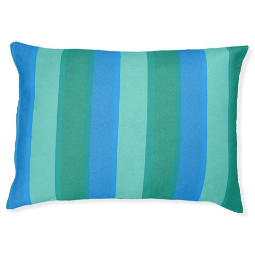 Atomic Teal  Turquoise Stripes Dog Bed