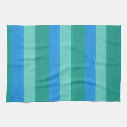 Atomic Teal  Turquoise Stripes Kitchen Towel