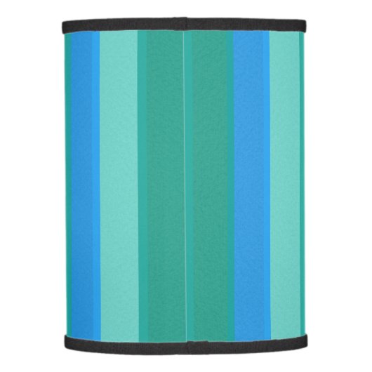 Atomic Teal & Turquoise Stripes Lamp Shade (Back)
