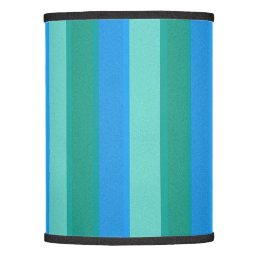 Atomic Teal & Turquoise Stripes Lamp Shade (Front)