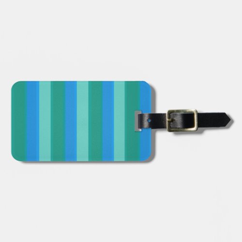 Atomic Teal  Turquoise Stripes Luggage Tag