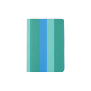 Atomic Teal & Turquoise Stripes Passport Holder