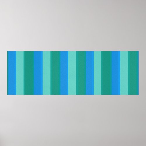 Atomic Teal  Turquoise Stripes Poster