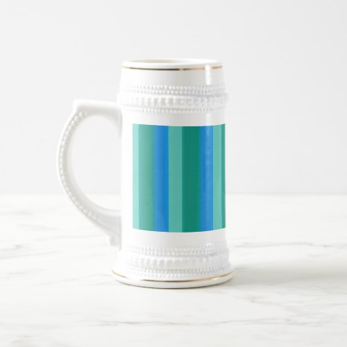 Atomic Teal  Turquoise Stripes Stein