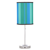Atomic Teal & Turquoise Stripes Table Lamp (Back)