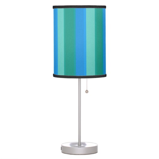 Atomic Teal & Turquoise Stripes Table Lamp (Left)