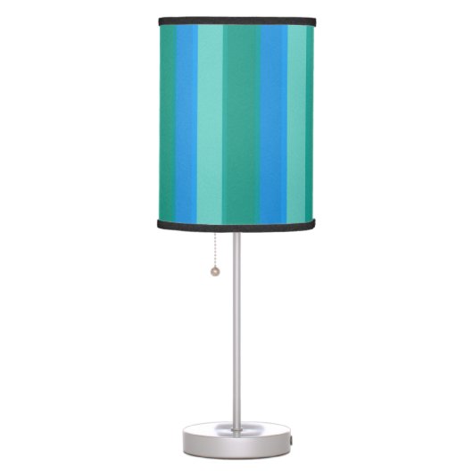 Atomic Teal & Turquoise Stripes Table Lamp (Right)